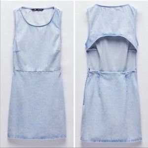 Light denim cutout dress